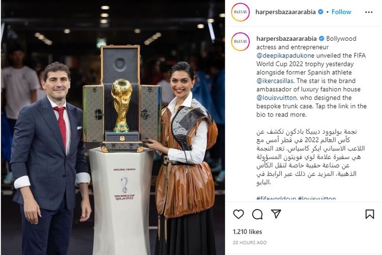 Deepika Padukone dan Iker Casillas ungkap trofi Piala Dunia 2022