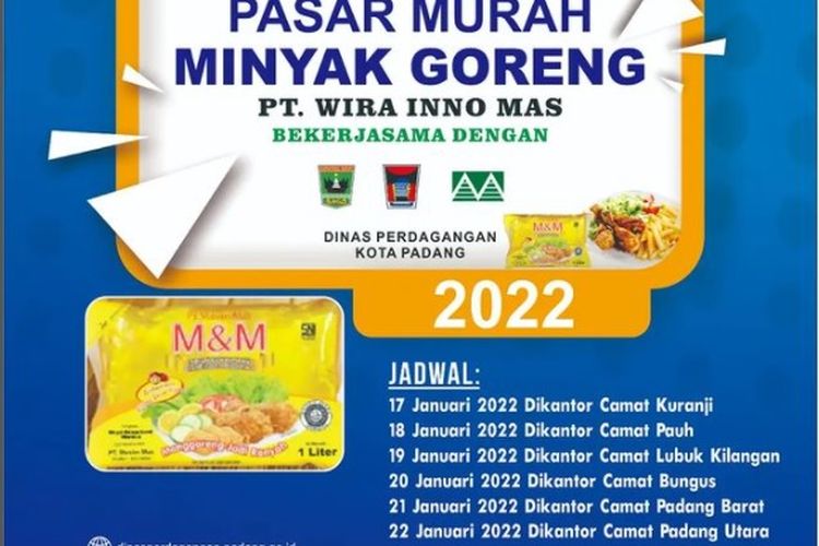 Pasar Murah Minyak Goreng di Padang, Januari 2022.