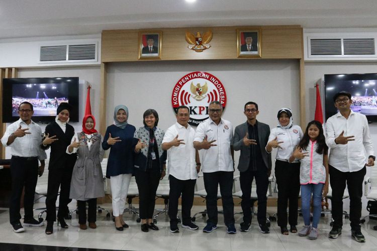 Jumpa pers Anugerah Komisi Penyiaran Indonesia (KPI) 2018 di kantor KPI, Jalan Juanda, Gambir, Jakarta Pusat, Selasa (23/10/2018).
