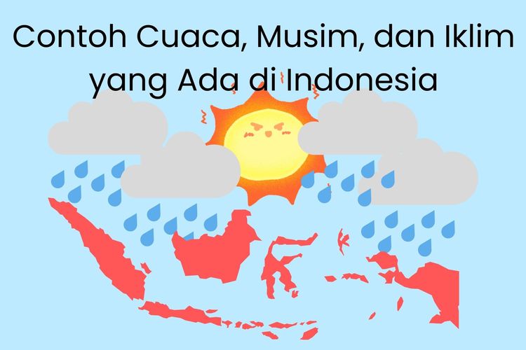 Bagaimana contoh cuaca, musim, dan iklim di Indonesia? Salah satu contoh cuaca di Indonesia adalah cuaca berawan. Apa contoh lainnya?
