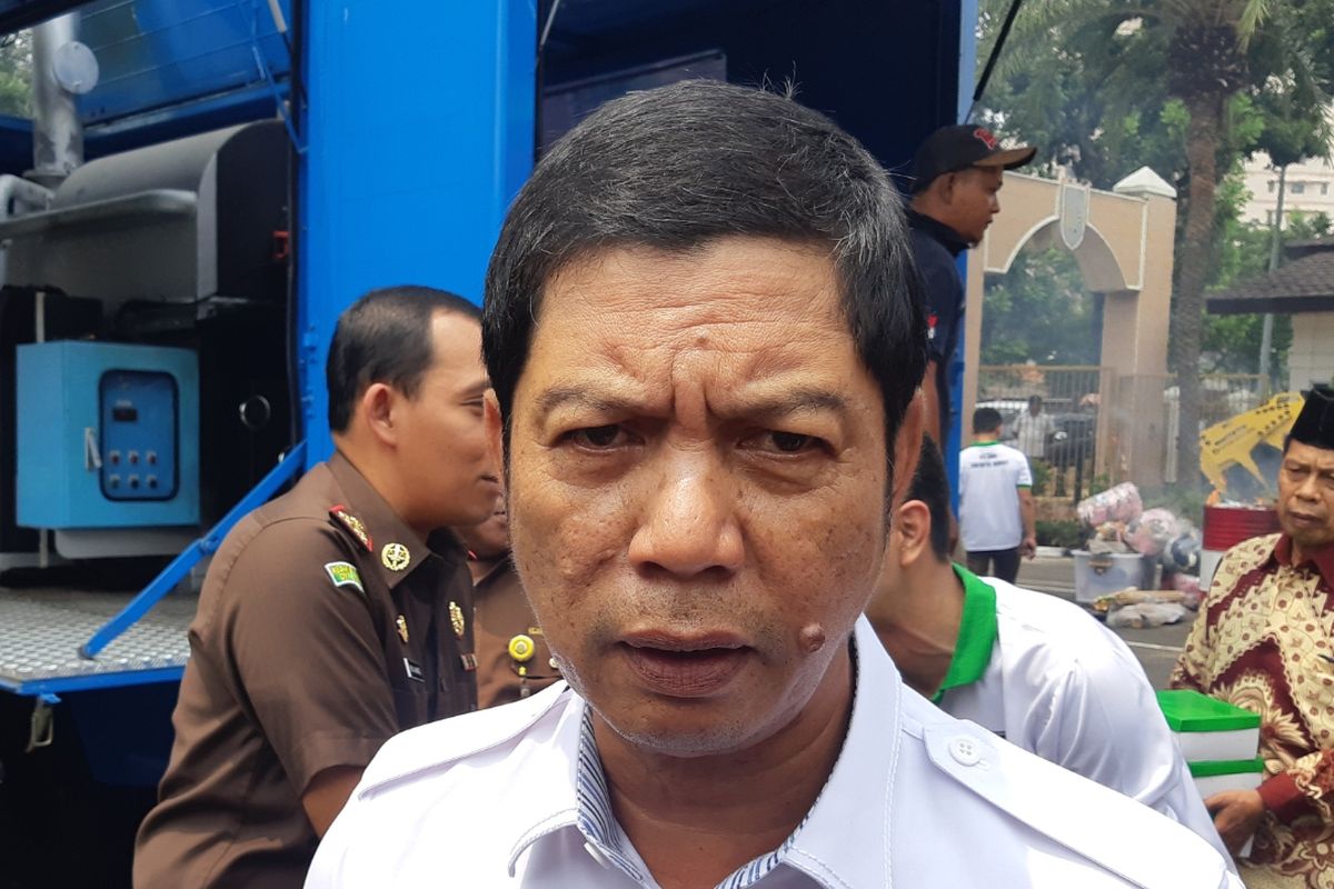 Wali Kota Jakarta Barat Rustam Effendi di Kantor Kejaksaan Jakarta Barat, Rabu (30/10/2019).