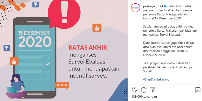 Ingat Batas Akhir Isi Survei Evaluasi Kartu Prakerja 15 Desember Agar Dapat Insentif Halaman All Kompas Com