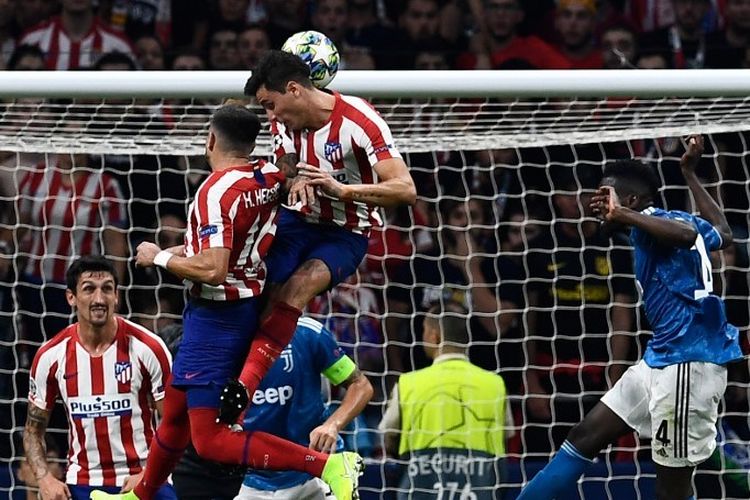 Hector Herrera mencetak gol pada pertandingan Atletico Madrid vs Juventus dalam matchday 1 Liga Champions di Stadion Wanda Metropolitano, 18 September 2019. 