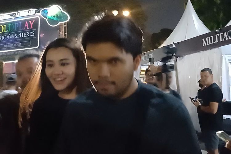 Thariq Halilintar dan Aaliyah Massaid di GBK, Jakarta Pusat, Rabu (15/11/2023).