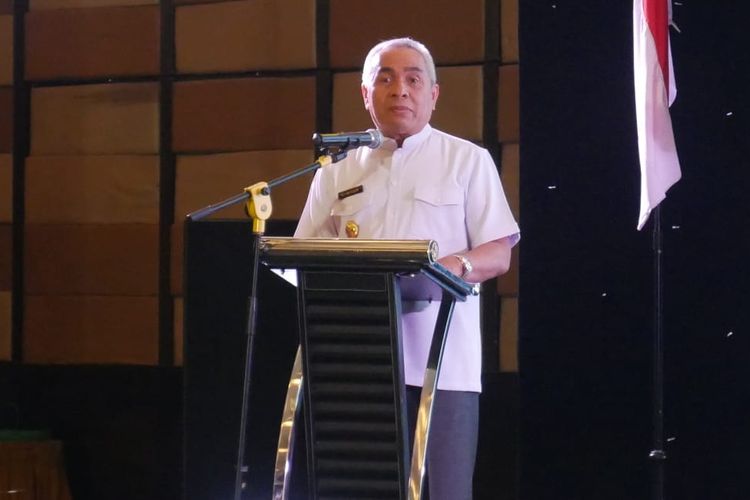 Gubernur Kaltim Isran Noor saat memberikan sambutan dalam acara dialog publik ibu kota negara bersama Bappenas dan tokoh masyarakat Kaltim, di Balikpapan, Rabu (21/8/2019) lalu.