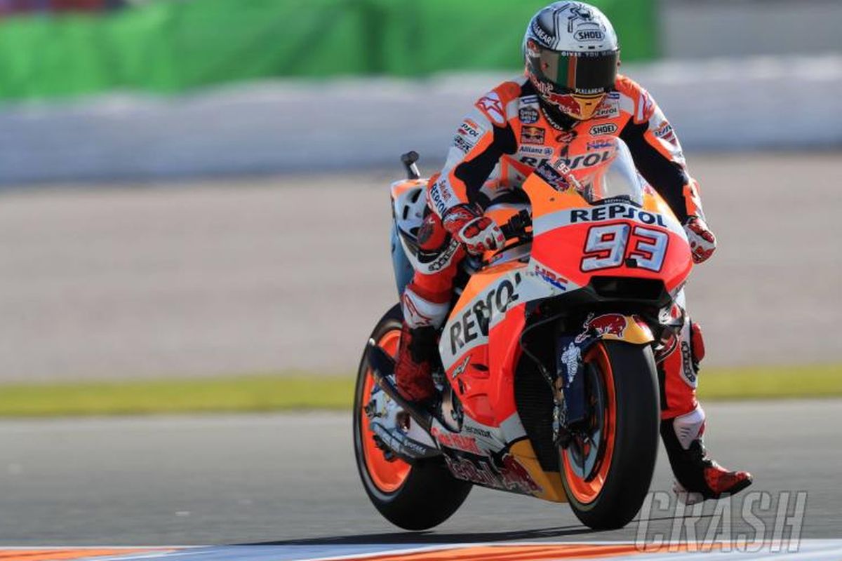 Pebalap Repsol Honda Marc Marquez menjadi yang tercepat saat sesi latihan bebas ketiga atau free practice 3 GP Valencia di Sirkuti Ricardo Tormo, Sabtu (11/11/2017).