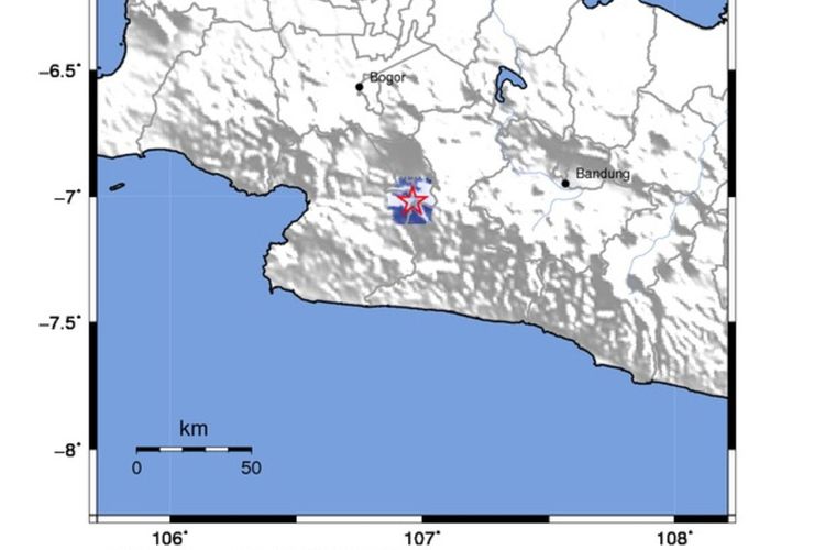Gempa darat di Sukabumi, Jawa Barat, Selasa (21/7/2020) pukul 20:21 Wib.