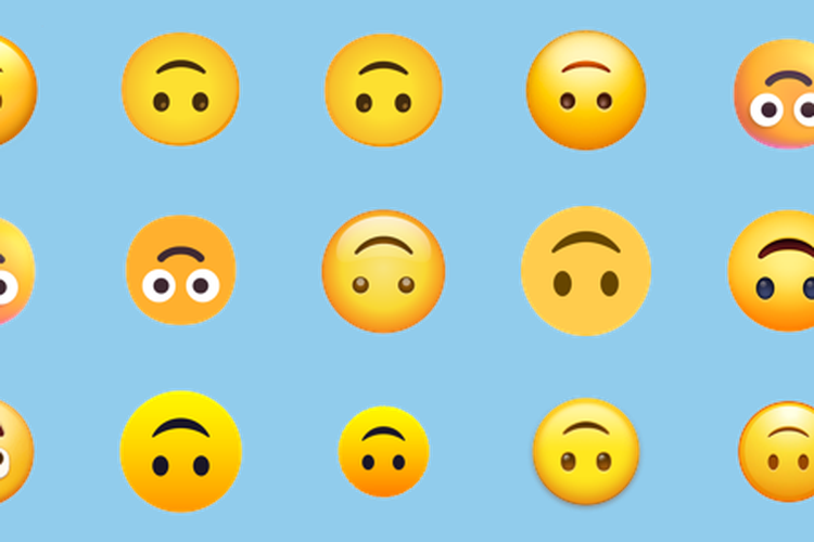 Emoji wajah terbalik