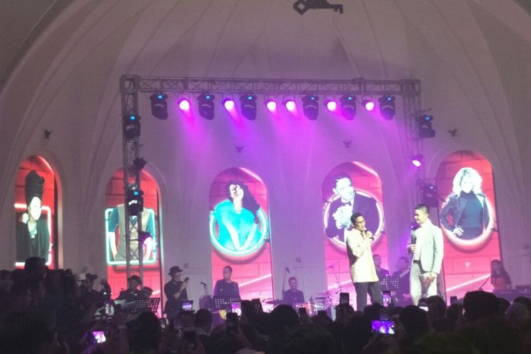 Sandiaga Uno saat di atas panggung 5 Cinta Concert yang digelar pada Kamis (3/5/2018) di The Pallas, SCBD, Jakarta Selatan.
