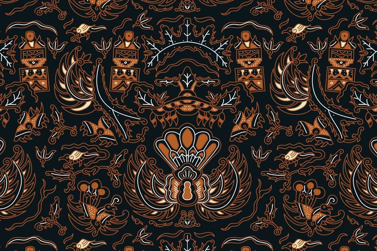 Ilustrasi motif batik semen
