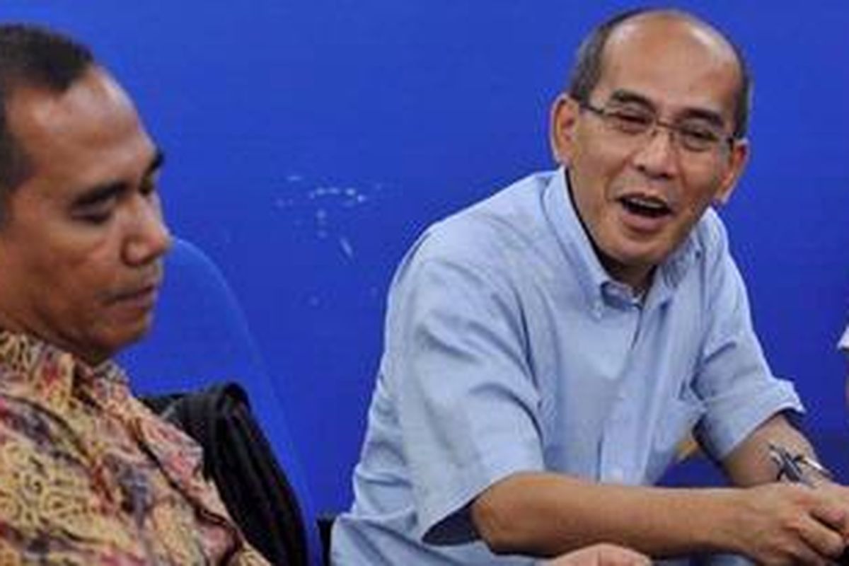 Faisal-Biem - Bakal calon Gubernur/Wakil Gubernur DKI Jakarta dari jalur independen, Faisal Basri/Biem Benyamin, saat berkunjung ke Redaksi Kompas.Com di Jakarta, Kamis (10/5/2012). 