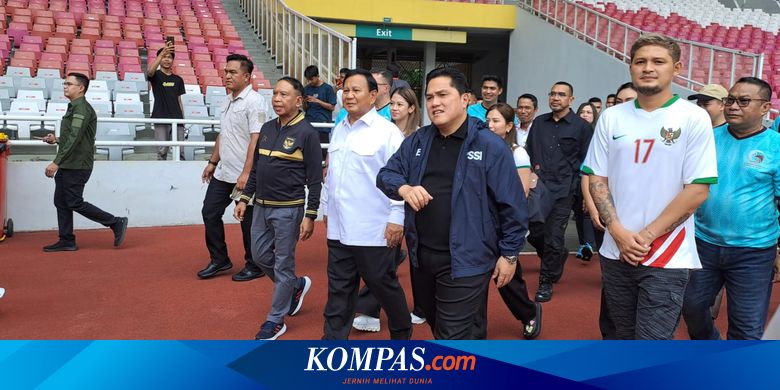 Momen Prabowo-Erick Thohir Cek Pemain Timnas Sepak Bola Muda Indonesia Latihan di GBK