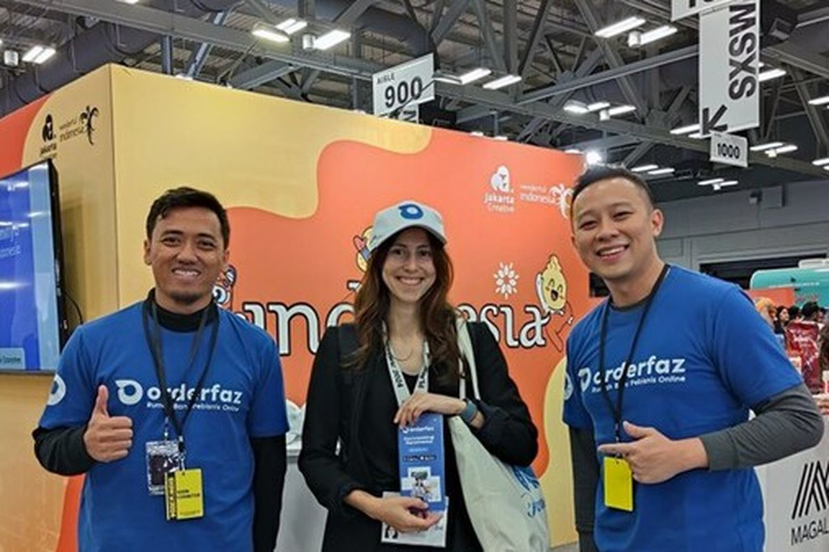 COO Orderfaz Mohamad Iqbal, Katya Olga, dan CEO Orderfaz Reynaldi Gandawidjaja di acara South by Southwest 2024 (SXSW) di Austin, Texas (8-16/3/2024).