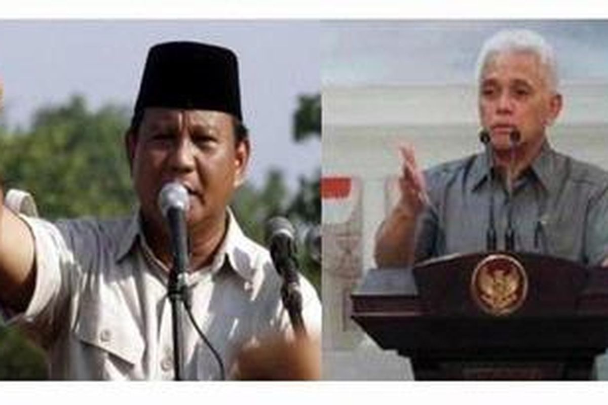 Prabowo Subianto (kiri) dan Hatta Rajasa (kanan)