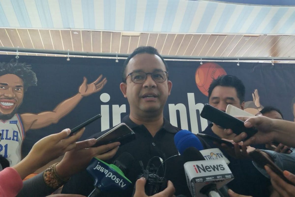 Gubernur DKI Jakarta Anies Baswedan di GOR Ciracas, Jakarta Timur, Selasa (22/1/2019).