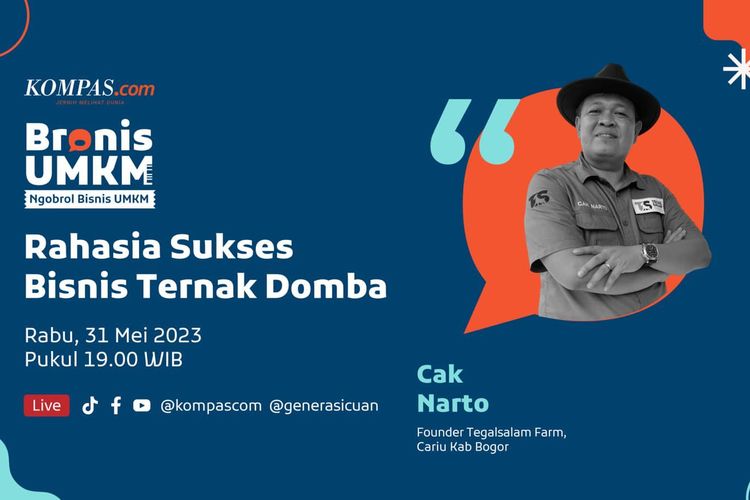 LIVE BRONIS UMKM 31 MEI 2023: Rahasia Sukses Bisnis Ternak Domba bersama dengan Founder Tegalsalam Farm, Cak Narto.