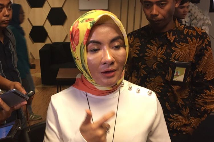 Direktur SDM Pertamina Nicke Widyawati di Gedung Kementerian BUMN, Selasa (23/1/2018)