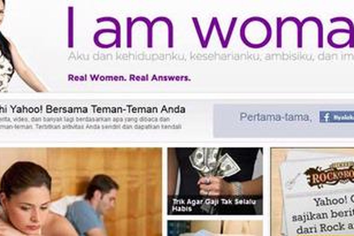 Tampilan website Yahoo! She Indonesia.