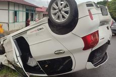 Detik-detik Mobil Toyota Yaris Terbalik di Pulau Buru, 4 Penumpang Dilarikan ke RS