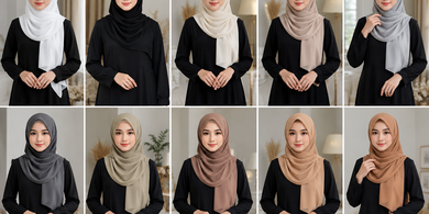 15 Inspirasi Warna Jilbab untuk Gamis Hitam agar Tidak Monoton