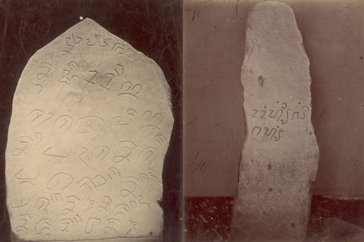 Prasasti Kawali II (kiri) dan Prasasti Kawali III (kanan).