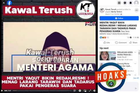 [VIDEO] Hoaks! Menag Larang Tarawih dan Tadarus Pakai Pengeras Suara