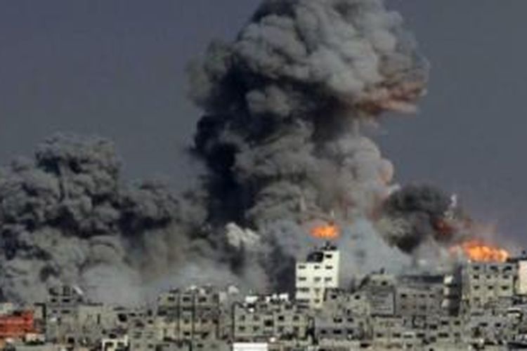 Israel menggempur Gaza secara intensif pada Selasa (29/7/2014).