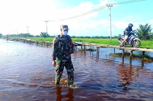 Sudah 2 Pekan Jalan Penghubung Rohul-Bengkalis Terendam Banjir