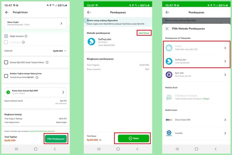 Cara mengaktifkan GoPay dan GoPayLater di aplikasi Tokopedia