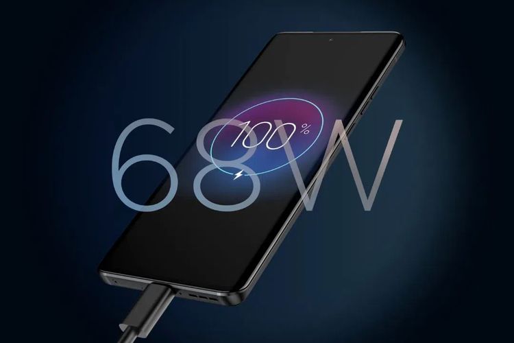 Ilustrasi pengisian daya cepat (fast charging) 68 watt yang dimiliki Motorola Edge 40