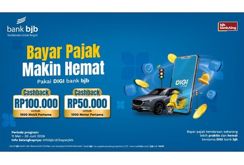 Bayar Pajak Kendaraan di DIGI Bank bjb Bisa Dapat Cashback hingga Rp 100.000