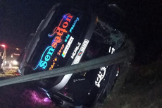 Viral, Video Kecelakaan Bus Haryanto di Tol Cipali: Nyalip Lewat Bahu Jalan, Terguling Usai Tabrak Pembatas