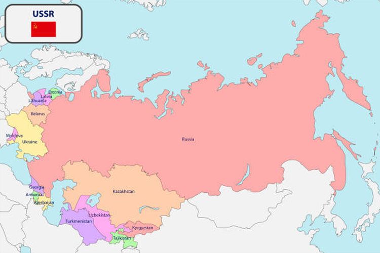 Ilustrasi peta wilayah Uni Soviet
