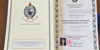 Aktivis Muda NU Hendriyanto Attan Raih Gelar Kehormatan dari Keraton Surakarta
