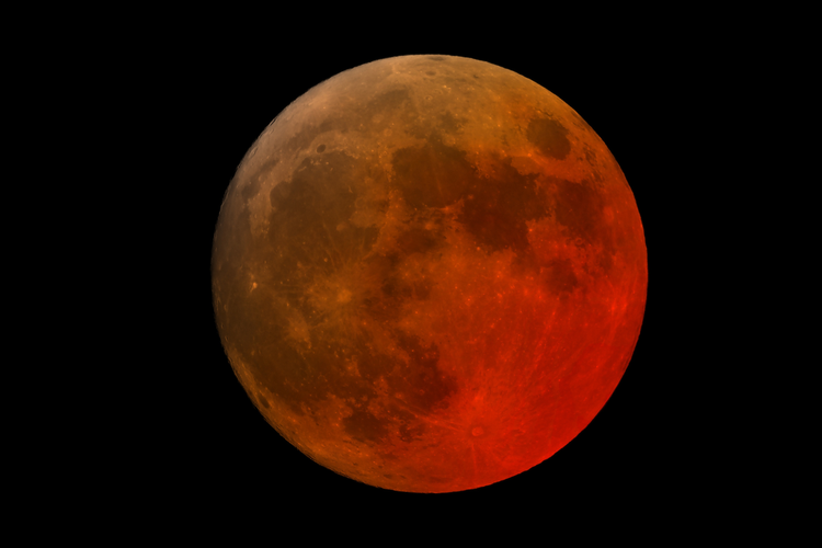Ilustrasi gerhana Bulan total.

