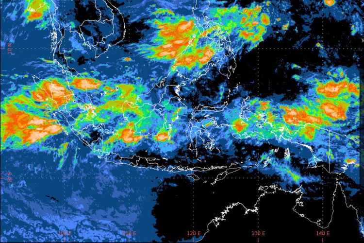 ilustrasi cuaca BMKG, pantauan bibit siklon tropis, dampak siklon tropis pada cuaca di Indonesia.