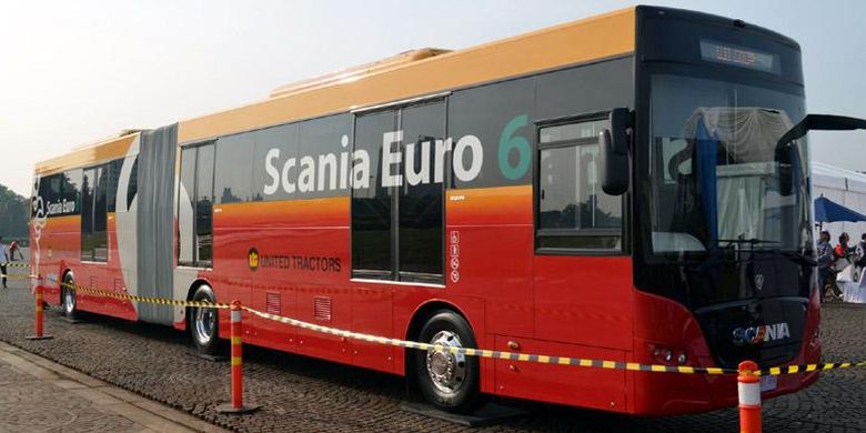 Bus Scania Euro6 yang ditawarkan untuk armada Transjakarta.