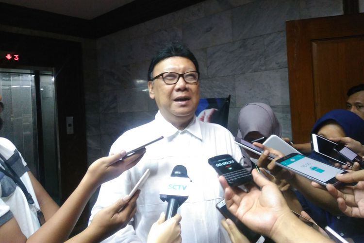 Menteri Dalam Negeri Tjahjo Kumolo di Jakarta, Kamis (3/8/2017).
