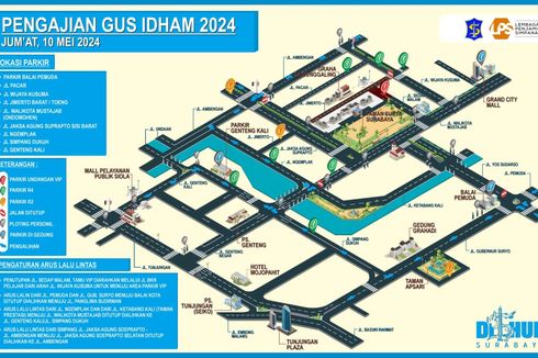 Pengalihan Arus dan Tempat Parkir Jemaah Pengajian Akbar di Balai Kota Surabaya