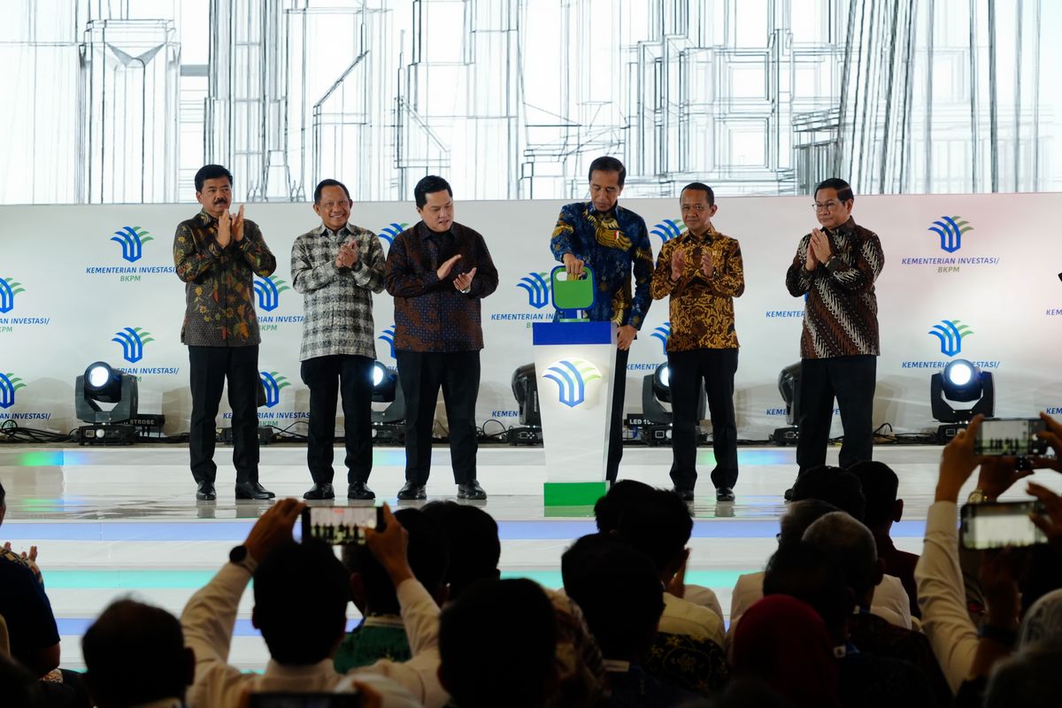 Presiden Jokowi Hadiri Rakornas Investasi 2023 yang digelar oleh
Kementerian Investasi/BKPM di Balai Kartini, Jakarta, Kamis (7/12/2023).