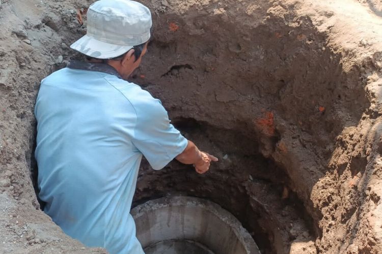 Lokasi penemuan diduga kerangka manusia di Jaranan, Banguntapan, Bantul. Senin (9/10/2023)