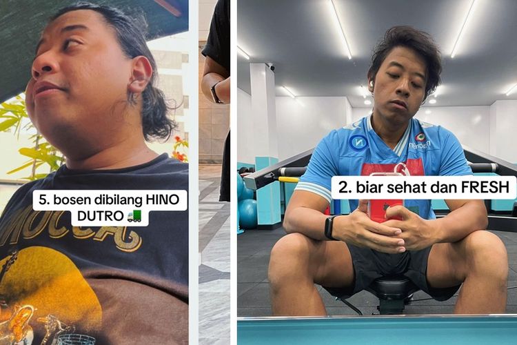 Tangkapan layar akun Tiktok Angga @fitwithangga. Setelah berhasil menurunkan berat badan lebih dari 50 kilogram, Angga merasakan perubahan besar mulai dari tubuh yang lebih ringan hingga kepercayaan diri yang meningkat..