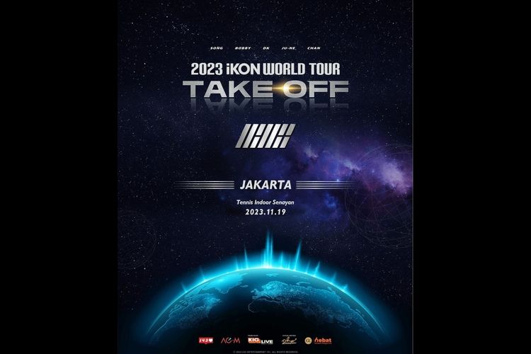 Boy group iKON akan menggelar konser bertajuk 2023 iKON World Tour Take Off di Tennis Indoor Senayan, Jakarta Pusat, pada 19 November 2023.