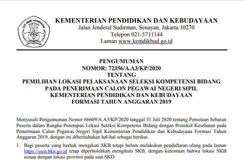 Kemendikbud Umumkan Jadwal dan Ketentuan SKB CPNS, Ini Informasinya