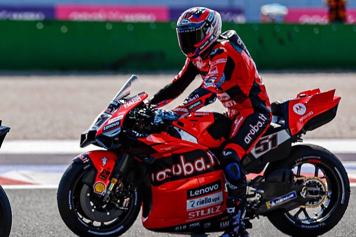 Michele Pirro saat berlaga pada MotoGP San Marino 2023