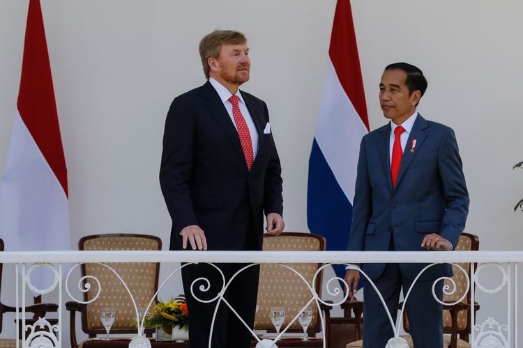 Presiden Republik Indonesia Joko Widodo menerima kedatangan Raja Belanda Willem-Alexander di Istana Bogor, Selasa (10/3/2020).