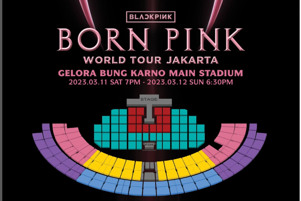 Harga tiket dan seating plan konser BLACKPINK di Jakarta.