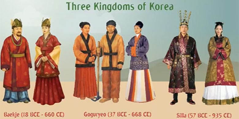Hanbok pada masa tiga kerajaan di Korea.