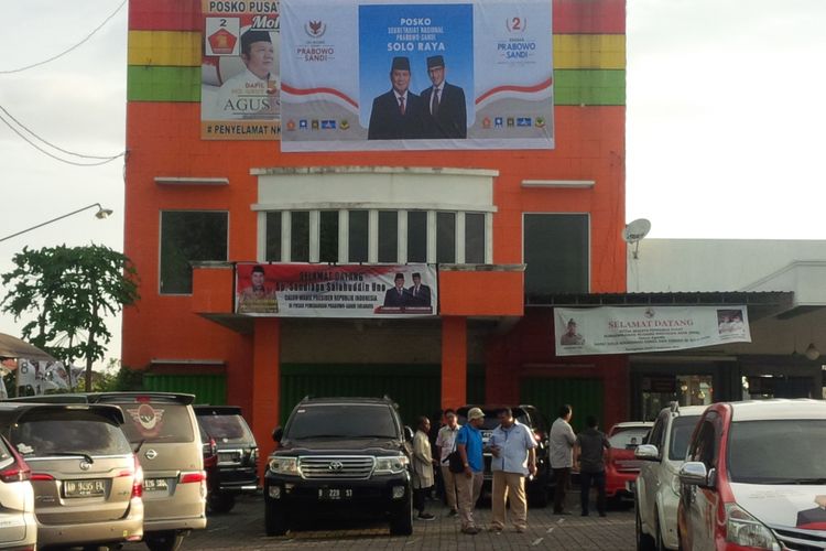 Kantor Seknas Prabowo-Sandi di Jalan Adi Soemarmo No 299 Klodran, Colomadu, Karanganyar, Jawa Tengah, Minggu (30/12/2018).