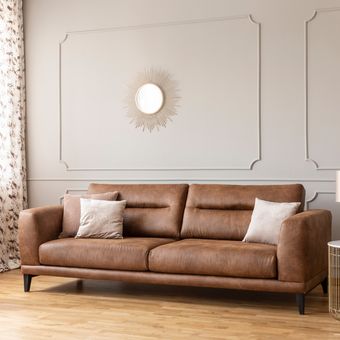 Ilustrasi sofa kulit.